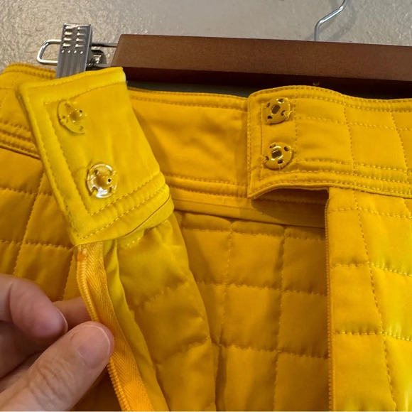 MOSCHINO Couture Yellow Pleated Quilted skirt Size 6 made in‎ Italy Authentic - Picture 7 of 16
